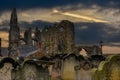 Whitby abbey and cemetery Royalty Free Stock Photo