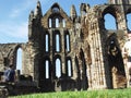 Whitby Abbey ruins skylined on a summer`s day