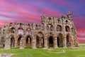 Whitby Abbey Ruins sunset in England