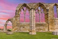 Whitby Abbey Ruins sunset in England