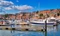 Whitby abbey is a seaside town and port at daytime in North Yorkshire, UK Royalty Free Stock Photo