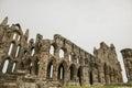 Whitby Abby, Yorkshire - the ruins against a cloudy sky.