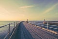 WHITBY, ENGLAND  Tourists visiting Whitby Pier Royalty Free Stock Photo