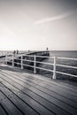 WHITBY, ENGLAND  Tourists visiting Whitby Pier Royalty Free Stock Photo