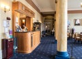 Entrance reception lobby area of The Royal Hotel in Whitby Yorkshire. Nobody in shot