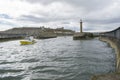 Whitby Harbour Piers and Lighthouses Royalty Free Stock Photo