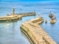 Whitby Harbour Walls Royalty Free Stock Photo