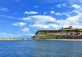 Whitby harbour in Whitby, North Yorkshire, England Royalty Free Stock Photo
