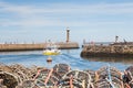 Whitby Lobster Pots Stacked one the Quayside Royalty Free Stock Photo