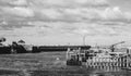 Whitby, North Yorkshire, England - Jan 28, 2019:,UK - Black and white photo  of The harbour at Whitby on the North Yorkshire coast Royalty Free Stock Photo