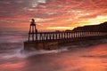 Whitby Pier At Sun Rise