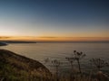 Whitby seascape at dusk in Yorkshire England UK Royalty Free Stock Photo