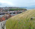 Whitby town and harbour from above Royalty Free Stock Photo