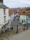 Whitby view steps harbour Royalty Free Stock Photo