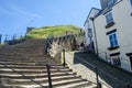 Looking up the 199 steps to Whitby Abbey Royalty Free Stock Photo