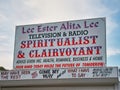 At Whitby, Yorkshire, UK a traditional  British seaside resort, the sign of a spiritualist and clairvoyant Royalty Free Stock Photo