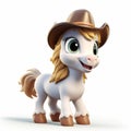Whitcomb-girls: A Charming Cartoon Pony In A Cowboy Hat
