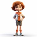 Whitcomb-girls: A Playful 2d Cartoon Character In 3d Render Illustration