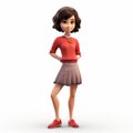 Whitcomb-girls: Ultra Realistic Animator In Skirt And Red Sweater