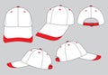 Baseball Cap Design Vector White / Red Royalty Free Stock Photo