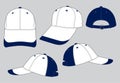 Baseball Cap Design Vector White/Navy Blue Royalty Free Stock Photo