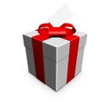 White 3d gift box