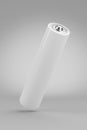 White AAA battery isolated on gray. 3D rendering Royalty Free Stock Photo