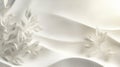 White Abstract Background with Delicate Leaves and Wave Texture Royalty Free Stock Photo