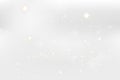 White abstract background, golden stars glitter Bokeh, Christmas winter snowy vector illustration Royalty Free Stock Photo