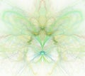 White abstract background with rainbow - green, turquoise, yellow, orange - elegant flower texture, fractal pattern