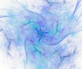 White abstract background with smoke or waves texture. Blue voile with stars swirl, fractal pattern