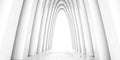 White abstract church arch gothic modern architecture 3d rendering illustration background