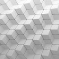 White abstract cubes backdrop. 3d rendering geometric polygons Royalty Free Stock Photo