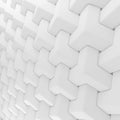 White abstract cubes lattice backdrop. 3d rendering geometric polygons