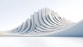 White abstract curved architectural forms with layered effect architecture background Royalty Free Stock Photo