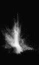 white abstract dust overlay texture powder splash overlay explosion on black Royalty Free Stock Photo