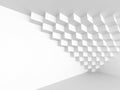 White Abstract Futuristic Architecture Background. Cubes Geometric Design Royalty Free Stock Photo