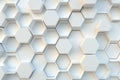white abstract hexagon geometric background soft shadows, , 3d render, simple honeycomb pattern