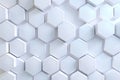 white abstract hexagon geometric background soft shadows, , 3d render, simple honeycomb pattern