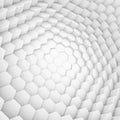 White abstract hexagons backdrop. 3d rendering geometric polygons