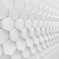 White abstract hexagons backdrop. 3d rendering geometric polygons