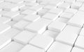 White abstract image of cubes background. 3d render Royalty Free Stock Photo