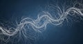 White Abstract Neural Network or Branching Structure on Dark Blue Background image Royalty Free Stock Photo