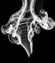 White abstract smoke or fume shape on black Royalty Free Stock Photo