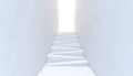 White abstract staircase with light concrete sidewalls