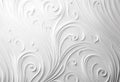 White abstract textured background with pattern of scrolling lines. Created with Generative AI