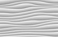 White abstract wave background. 3d waves pattern texture. Geometric black and white wallpaper. Curve wall decor pattern. Vector Royalty Free Stock Photo