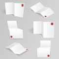 White accordion paper different points of view mock up