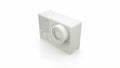 White Action Camera 3D render. 3D illustration