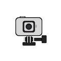 White Action Camera vector flat style